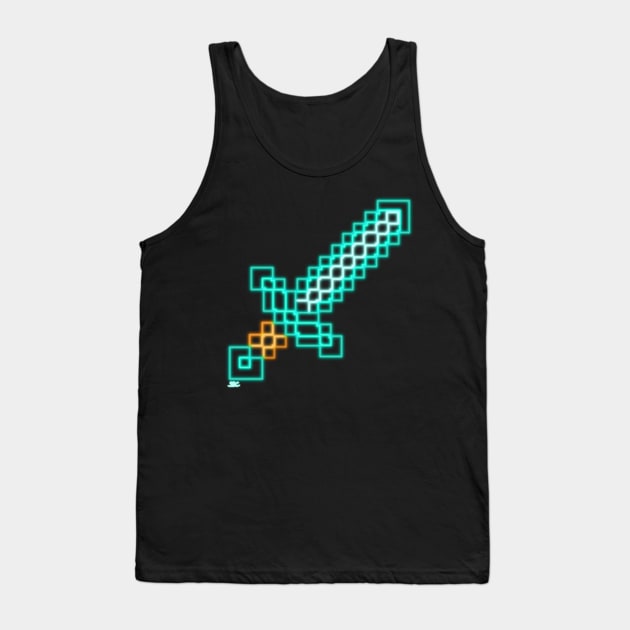 Neon Diamond Sword Tank Top by SpectreSparkC